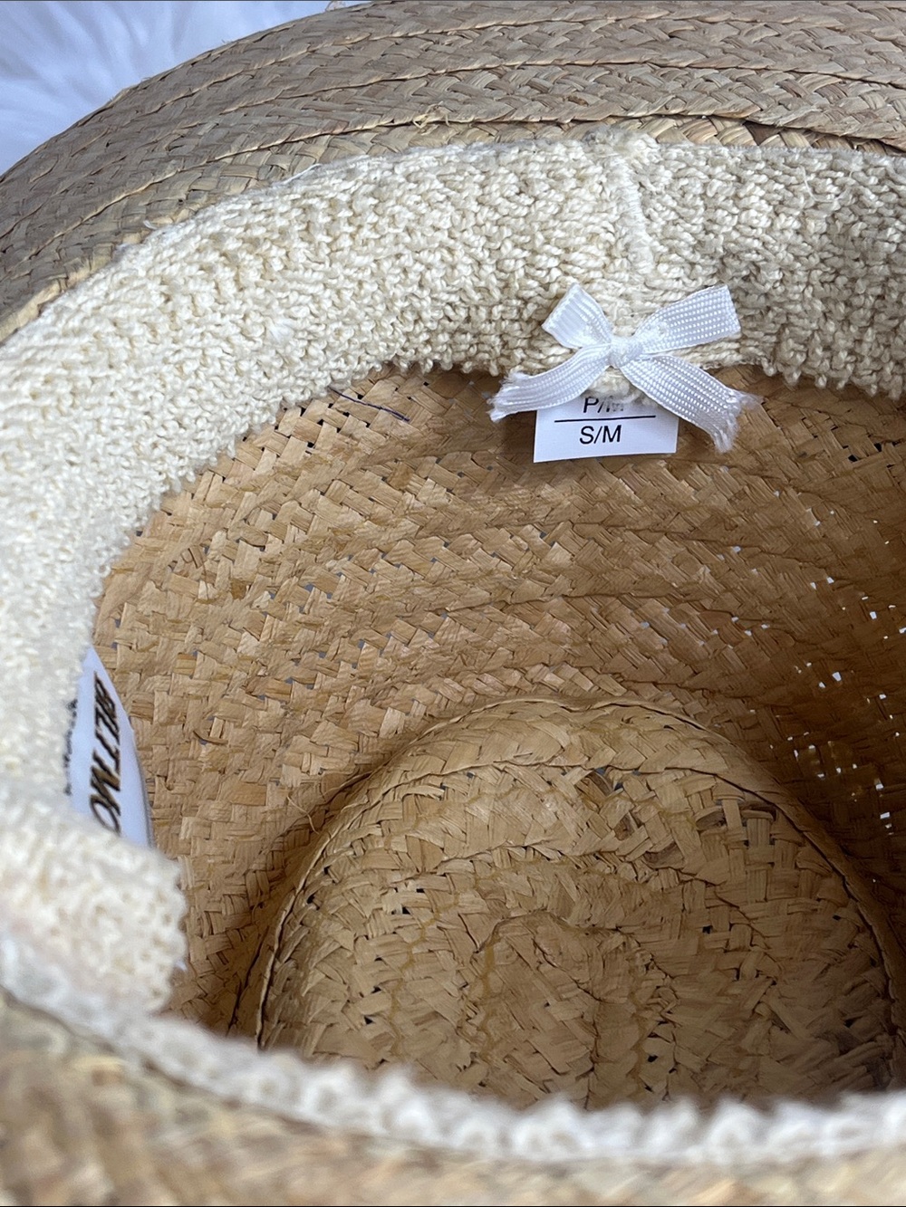 Biltmore Straw Sun Hat with Royal Blue Grosgrain Band and Crest - Picture 4 of 9